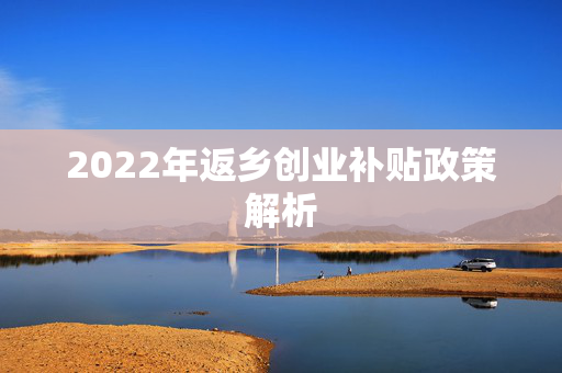 2022年返乡创业补贴政策解析