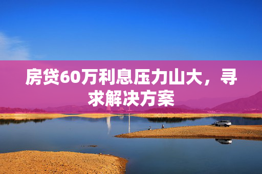 房贷60万利息压力山大，寻求解决方案